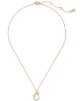 kate spade new york Gold-Tone One A Million Initial Pendant Necklace, 17" + 3" extender