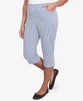 Alfred Dunner Women's Land of The Free Striped Cuffed Clamdigger Pants