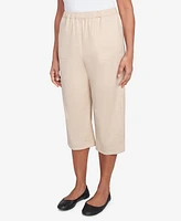 Alfred Dunner Women's Catalina Island Patch Pocket Elastic Waistband Capri Pants