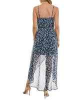 As U Wish Juniors' Molded-Cup Wrap High-Low Fit & Flare Dress