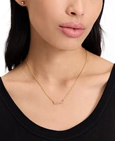 kate spade new york Gold-Tone Mama Said Pave Pendant Necklace, 16" + 3" extender
