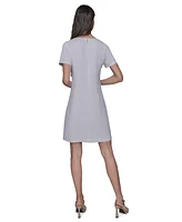 Karl Lagerfeld Paris Women's Lace-Up-Bodice Shift Dress