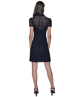 Karl Lagerfeld Paris Women's Graphic Lace Shirtdress