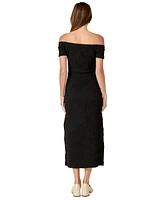 English Factory Women's Textured Off-The-Shoulder Sheath Dress