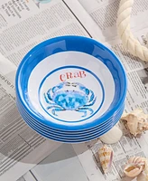 Certified International Beach House Crab Melamine 6-Pc. All-Purpose Bowls, Service For 6