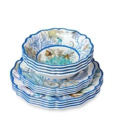 Certified International Blue Lagoon Melamine 12-Pc. Dinnerware Set, Service For 4
