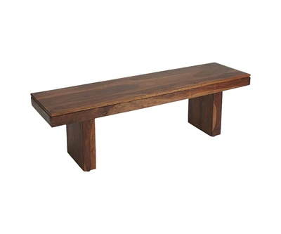Modern Chunky Solid Wood Bench – Stylish Seating for Living Room & Entryway