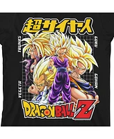 Dragon Ball Z Boys Super Saiyan Character Group Black Crew Neck Short Sleeve T-shirt-xxl