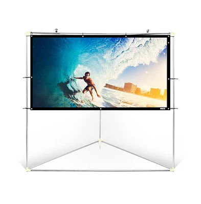 Pyle Outdoor Projector Screen – 72" Portable Viewing Display with Frame Stand, Hd 16:9 Display