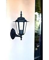 Matte Black Glass Lantern Wall Light