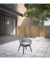 Outdoor Solid Wood Dining Chair with Cushion Perfect for Patio & Garden