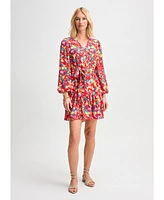 Isaac Mizrahi Women's Puff Sleeve Belted Dress