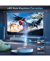 Elephas Projector 4K 1080P Support, Mini Projector Smart for Movie Projection Compatible with Phone- White