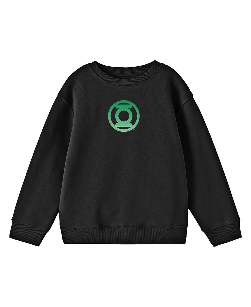 Green Lantern Boys Emblem Black Long Sleeve Shirt