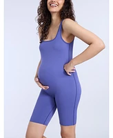 Women's Sleeveless Active Short Maternity Unitard - Motherhood Maternity