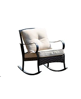 Outdoor Steel Rocking Chair with Cushion – Stylish & Durable Patio Chair