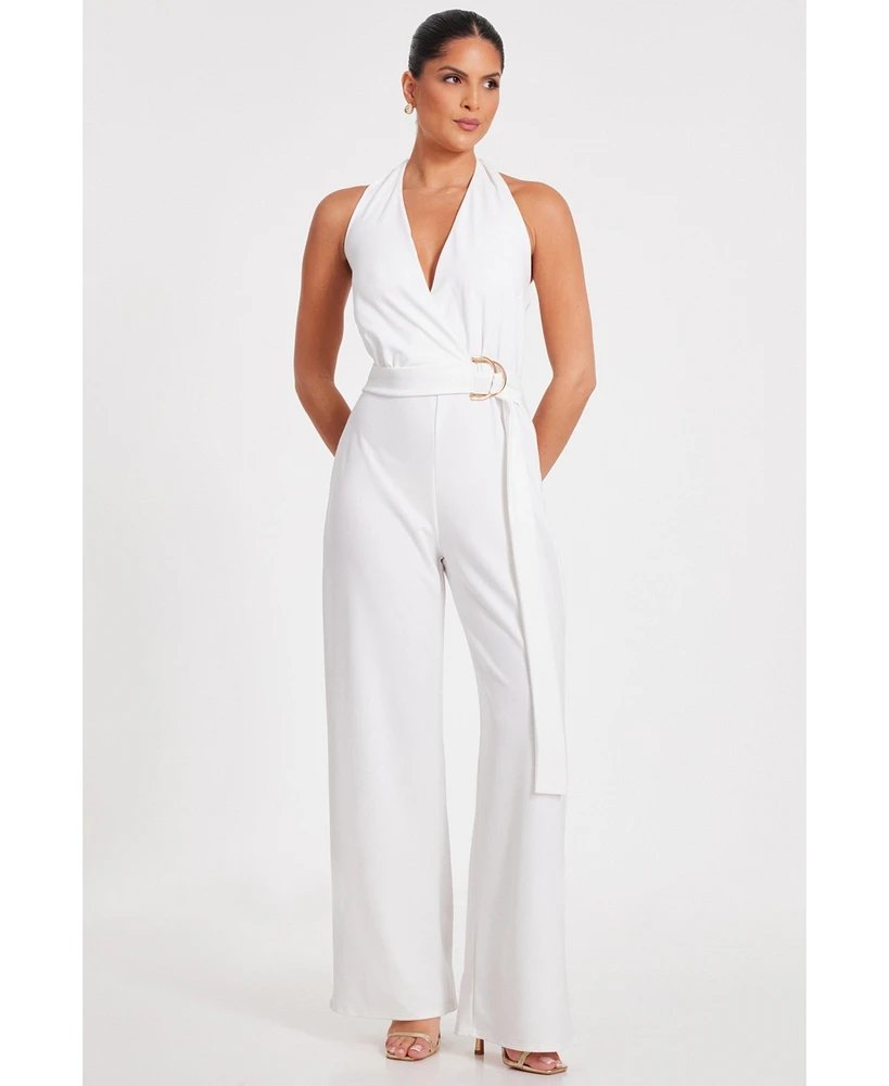 Quiz Women's Scuba Crepe Halter Jumpsuit