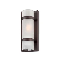 Bronze and White Glass Wall Sconce