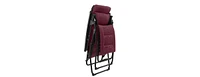 Steel Zero Gravity Chair with Red Cushion – Outdoor Recliner for Ultimate Comfort