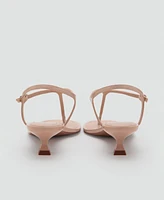 Mango Women's Kitten Heel Strap Sandals