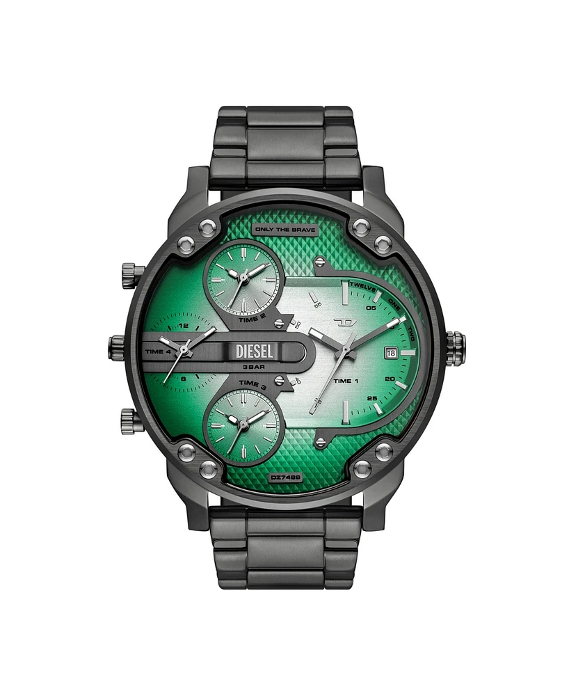 Diesel Men's Mr. Daddy Slim Quartz Three-Hand Date Gunmetal Stainless Steel Watch, 54mm