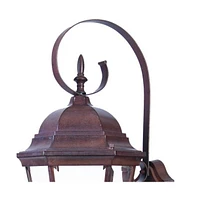 Three Light Dark Brown Swing Arm Lantern Wall Light