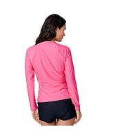 Free Country Women's Long Sleeve Zip Swim Shirt