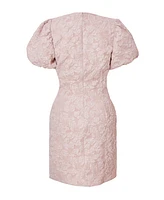 Quiz Women's Jacquard Puff Sleeve Mini Dress