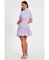 Quiz Women's Diamante Detail Cotton Shirt Dress