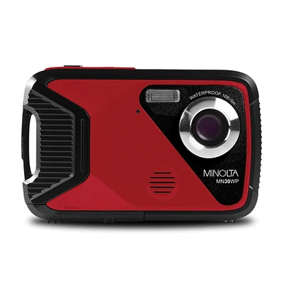 Minolta MN30WP-r Waterproof 4x Digital Zoom 21 Mp & 1080p Digital Camera, Red