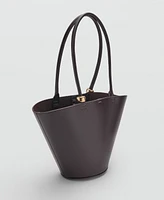 Mango Women's Metallic Detail Shopper Bag