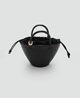 Mango Women's Metallic Detail Mini Shopper Bag