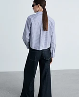 Mango Women's Striped Cotton-Blend Shirt