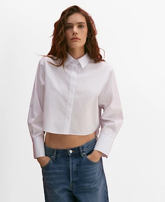 Mango Women's Regular Cropped Shirt