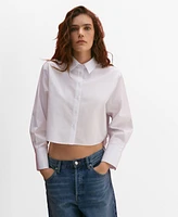 Mango Women's Regular Cropped Shirt