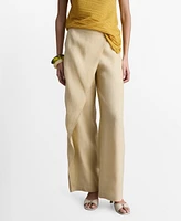 Mango Women's Linen Crossover Pants
