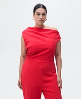 Mango Women's Draped Asymmetric Long Jumpsuit