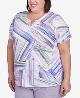 Alfred Dunner Plus Crystal Springs Brushstroke-Stained Glass Top