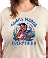 Hybrid Apparel Plus Lilo Stitch Family Means Everything Graphic T-Shirt