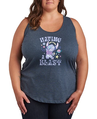 Hybrid Apparel Plus Lilo Stitch Having A Blast Graphic Tank Top
