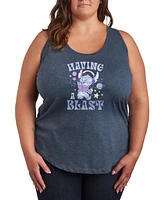 Hybrid Apparel Plus Lilo Stitch Having A Blast Graphic Tank Top