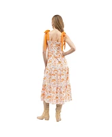 Smith & Quinn Women's Orange Tennessee Volunteers Tied Shoulder Tiered Maxi Dress