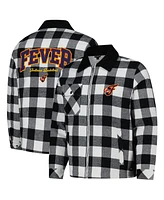 The Wild Collective Men's and Women's Black/White Indiana Fever Flannel Full-Zip Shacket