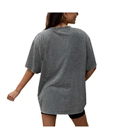 Gameday Couture Women's Grey Minnesota Vikings Throwback Oversized Snow Wash T-Shirt