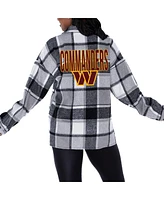 Gameday Couture Women's Gray Washington Commanders Field Side Fun Plaid Button-Up Overshirt Top