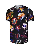 Stitches Men's Black Negro League Baseball Allover Print V-Neck Jersey