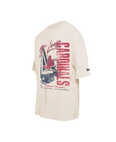 New Era Men's Cream St. Louis Cardinals Cooperstown Collection Oversized Throwback Distressed T-Shirt