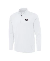 Antigua Men's White Georgia Bulldogs Reprocess Quarter-Zip Top