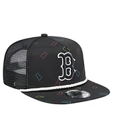 New Era Men's Black Boston Red Sox Gummy Golfer Trucker Adjustable Hat