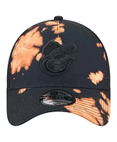 New Era Men's Black Baltimore Orioles Bleached A-Frame 9FORTY Adjustable Hat